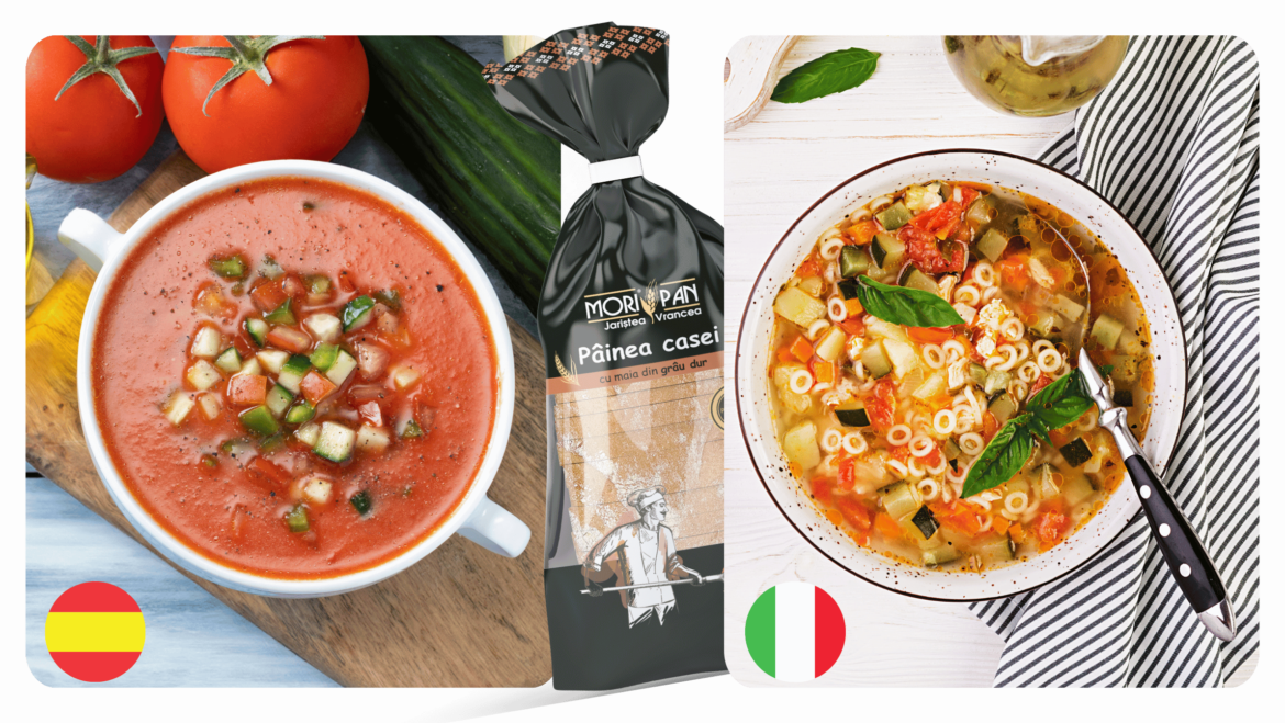 Gazpacho și Minestrone: Două Supe Internaționale Delicioase, Perfecte Alături de Pâinea Casei de la Moripan